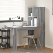 vidaXL Miza Siva Sonoma 122 x 67 x 145 cm Umetni les in lesene plošče