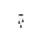 Luster na sajli HIRA 3xE27/60W/230V, precnik 40 cm, crna