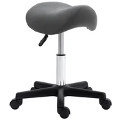 HOMCOM HOMCOM kotalni stolček umetno usnje, jeklo 48D x 47Š x 45–59V cm Siva, (5000242638)