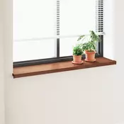 vidaXL Okenski nadstrešek Rjav les 140 x 35 x 4,5 cm PVC