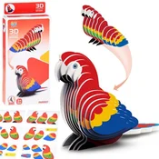 JOKOMISIADA 3D sestavljanka kartonski model pisana PAPIGA ARAA naredi sam DIY 24 kosov ZA5719