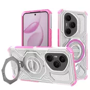 Hibridni ovitek Carbon Shield Pro za Honor 400 Pro - pink transparent