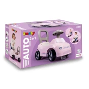 Športové odrážadlo a chodítko so zvukom 2v1 Auto Ride On Pink Smoby ružové s otočnými kolesami a úložným priestorom pod sedadlom od 10 mes SM720541