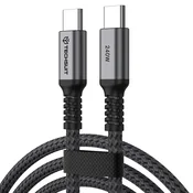 Polnilni in podatkovni 240W USB-C v USB-C kabel Techsuit TitanSync Pro (CX2) - 480Mbps - 1m - gray