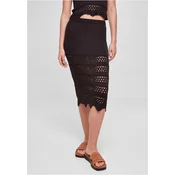 Womens 3/4 crochet knitted skirt black