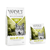 12kg Wolf of Wilderness + 100g Snack Explore the Wide Acres piletina gratis! - Green Fields - janjetina (poluvlažna)