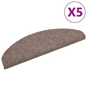 Vidaxl Preproge za stopnice samolepilne 5 kosov 65x21x4 cm svetlo rjave polkrožne velike