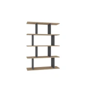 Hanah Home Harmon Oak Anthracite Polica za knjige 90x25x127.4cm, Bež siva