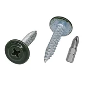 Nikcorp Samovijačni vijaki za les Jeklo z cinkovo plastjo Zelena RAL 6020 PH šir. glava 4,2 x 25 mm 200 kosov poln navoj bit za vijačnik za les MDF iverne plošče vezane plošče in tanke kovine