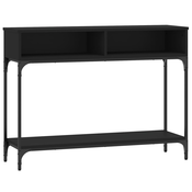 MAISON CHIC konzolna miza - miza ob steni črna 100x30,5x75 cm inženirski les, (21786533)