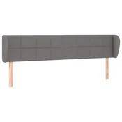 Vidaxl Vzglavje z ušesi temno sivo 163x23x78/88 cm blago