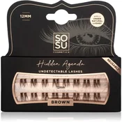 SOSU Cosmetics Hidden Agenda Undetectable Lashes šopaste lepilne trepalnice brez vozlička 12 mm Brown 16 kos