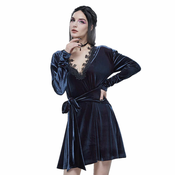 Ženska obleka DEVIL FASHION - Lauren Velvet Gothic Lace Belted - SKT141