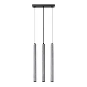 SOLLUX lighting Siva betonska cevasta viseča svetilka, trojna PASTELO 3xG9 8W SL.1272 Sollux Lighting