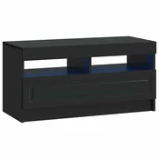 vidaXL LED TV omarica Črna Inženirski les