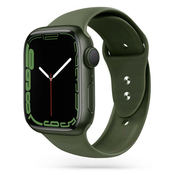 Silikonski remen za sat Apple Watch 7 45mm, SE / 6 / 5 / 4 44mm in 3 / 2 / 1 42mm Smooth - tamno zeleni
