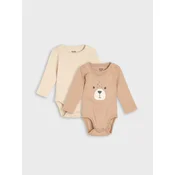 Sinsay - Pamucni bodi sa motivom mede 2 pack - BEŽ