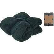 HOMESTYLING Fleece odeja 130 x 170 cm PREMIUM, temno zelena