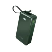 SBS Prenosna baterija 10000 mAh USB-A USB-C z vgrajenim zaslonom in 20 W USB-C kablom - zelena