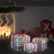 Ukrasne akrilne božicne kutije za poklone 3 kom šarene