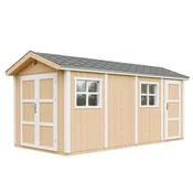 Timbela Vrtna hišica vrhunske kakovosti 11,47 m2 - V252x250x530 cm - s tlemi in bitumenskimi ploščicami - TIMBELA M915C-HARVEST HONEY, (5000117235)