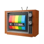 Retro barvna TV gradbeni kocka