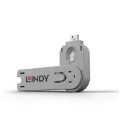 LINDY sigurnosni USB-A priključak, blokator priključka, ključ, bijela 40624