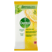 Dettol Power & Fresh maramice za cišcenje i dezinfekciju površina, limun, 36 komada