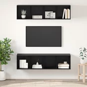 Set TV komoda Zidne 2 pcs Crni hrast 37 x 37 x 142,5 cm
