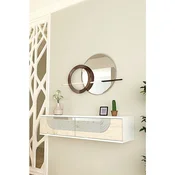 Hanah Home komoda Meyra 120, 120 cm, bela / travertin / srebrna