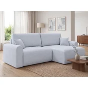 Raztegljiva obojestranska sedežna garnitura v obliki črke L NORDEN PAROS 250x140 cm, svetlo siva