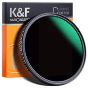 K&F Concept 82 mm, ND3-1000, zelo tanek spremenljiv ND, vodoodporen, z zeleno prevleko
