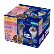 OPTIVITAL Box mešanica okusov (piščanec, govedina, jagnjetina, losos) - mokra hrana za mačke - 24x85g