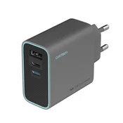 Stenski polnilec Cuktech AD653C EU 65W, 2x USB-C, 1x USB-A, GaN tehnologija - grey