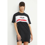 Pamucna haljina Fila Lishui boja: crna, mini, oversize, FAW0776