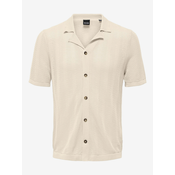 Mens cream knitted shirt ONLY & SONS Diego