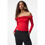 Trendyol Red Rose Detailed Knitted Bodysuit