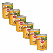 Konzerva pasje hrane Pedigree z govedino v želatini 6x400 g