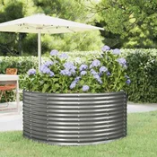 vidaXL Visoka greda siva 140x140x68 cm cinkano jeklo
