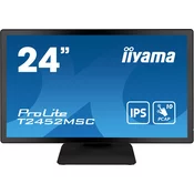 IIYAMA T2452MSC-B1 24inch IPS FHD PCAP 10P Touch Flat Bezel Free Glass 360cd/m2 HDMI DP USB HUB 2x3.0 Speakers Webcam Microphone