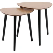 Home & Styling Ancona set 2 pomocna stolica – MDF ploca, noge od borovine, prirodna/crna