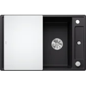 Blanco pomivalno korito AXIA III 45 S InFino SILGRANIT desko stekleno, z daljin. prim. - ČRNA