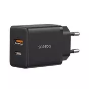 BASEUS CUBE glavni punjač s USB i Type-C utičnicom, 20 W, PD brzi punjač 3.0, crna P10111403113-00