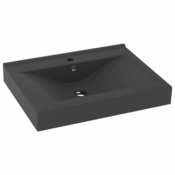 MAISON CHIC Razkošen Umivalnik - Kopalna umivalnik - Lavabo z luknjo mat temno siv 60x46 cm keramičen, (21684932)
