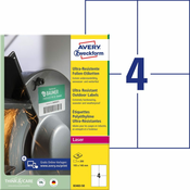 Avery Zweckform izjemno odporne etikete B3483-50, 105 x 148 mm, bele polietilenske etikete, A4, za tiskanje