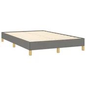 Vidaxl Posteljni okvir brez vzmetnice temno siva 120x190 cm blago