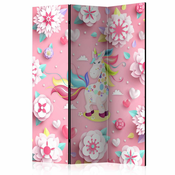 Paravan u 3 dijela - Unicorn on Flowerbed [Room Dividers] 135x172