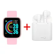 Rozi pametni sat D20 Pro Smart Watch Y68 Bluetooth sa bežičnim slušalicama
