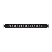 Qoltec 54478 Patch panel 12 portni, RACK, PoE, črn