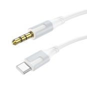 shumee Borofone BL19 Creator mini jack 3,5 mm na USB-C kabel 1 m bele barve